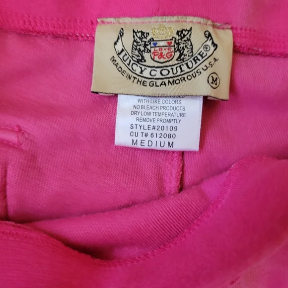 Juicy Couture Vintage Pant Women's Medium Hot Pink Velour Y2K Low Rise Wide Leg - Picture 9 of 11